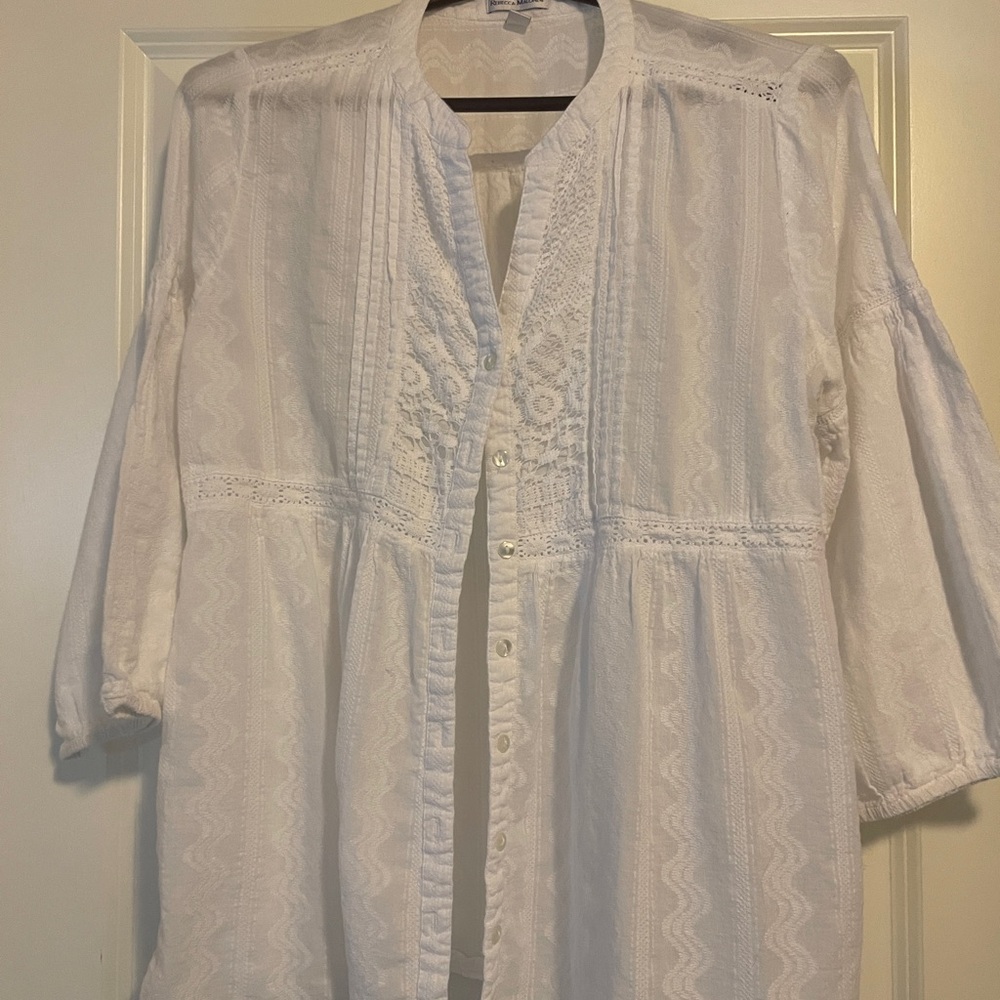 Rebecca Malone ladies very nice white blouse XL worn once - Picture 4 of 4